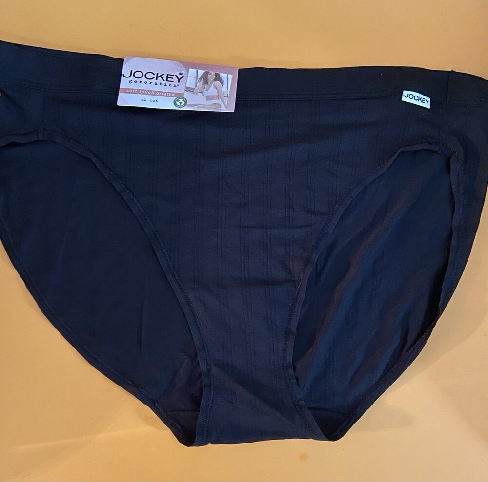 JOCKEY WOMENS BLACK SOFT TOUCH HI CUT PANTIES / XX-LARGE / 9